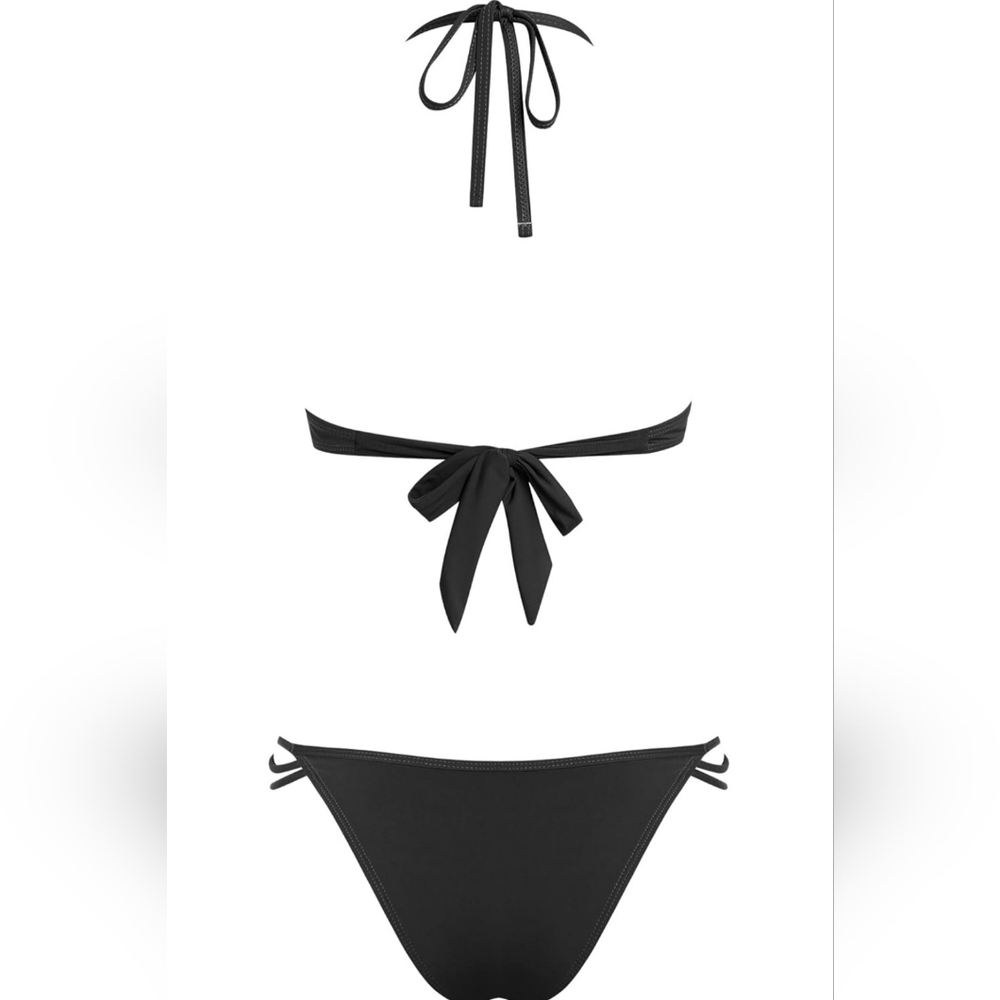 Black Tassel Halter Bikini Set Size M NWT 2026 Release - Picture 6 of 6